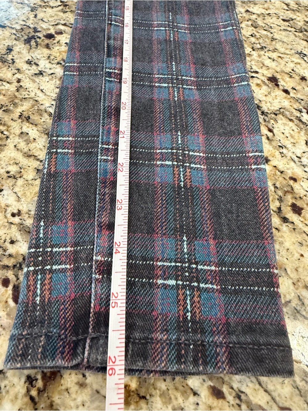Paige Hoxton Ankle plaid jeans retro blue black red white SZ 27” waist - Picture 4 of 12